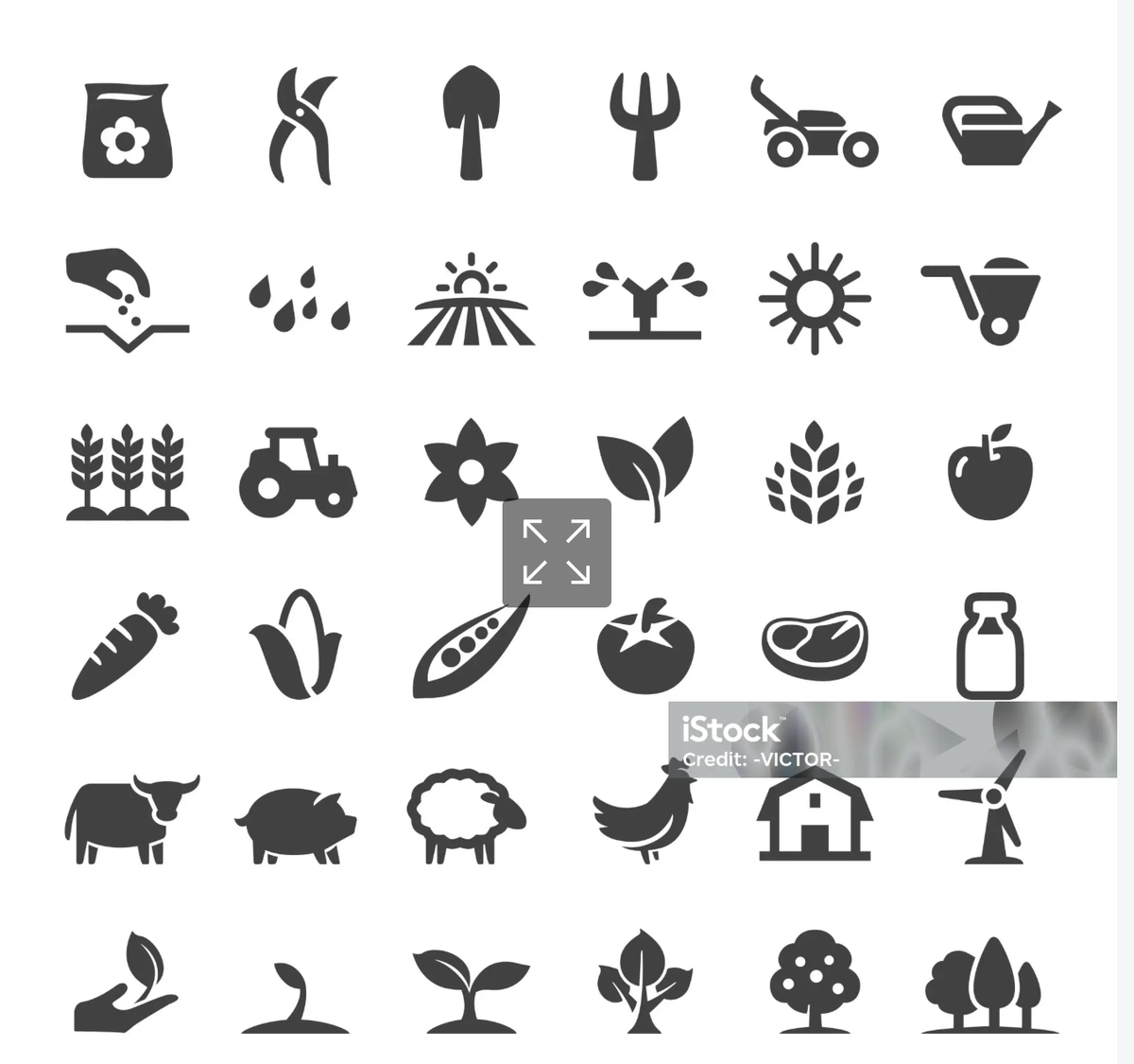Farm icons monochrome A