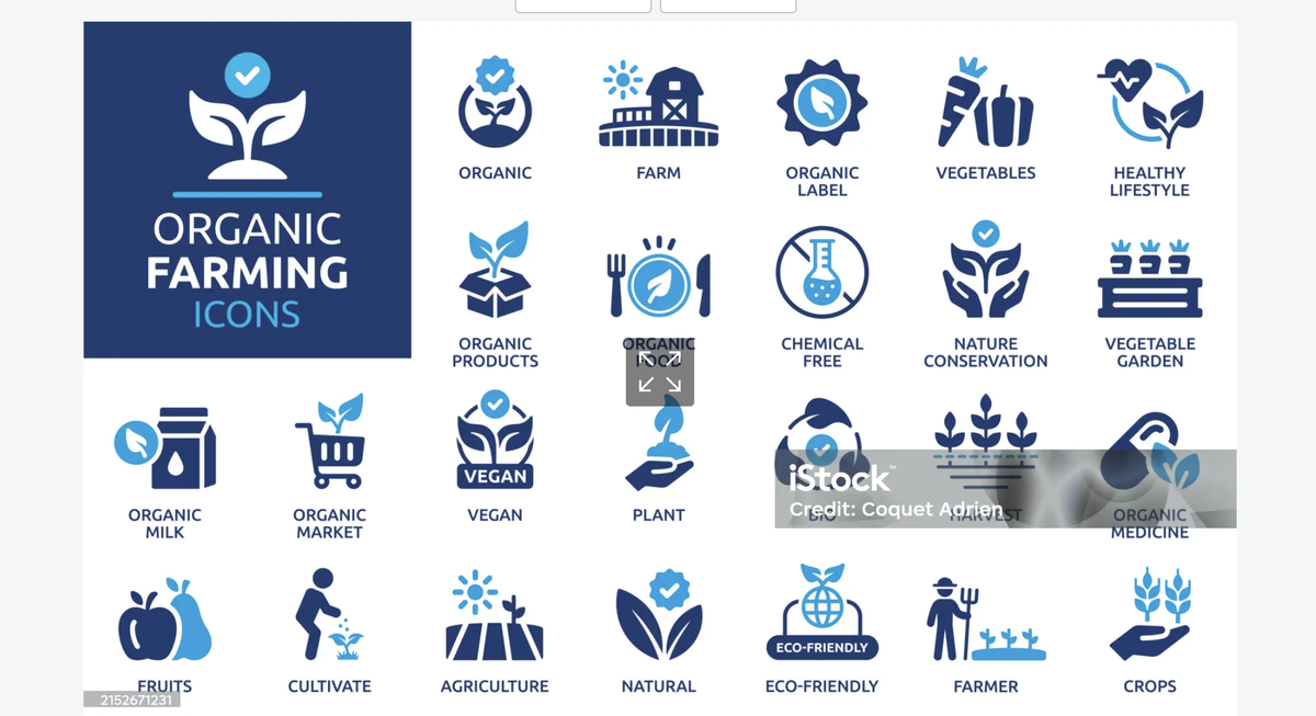 Organic farming icons