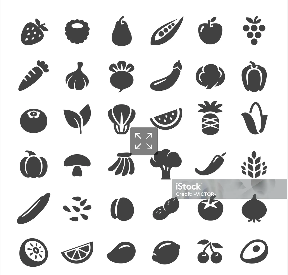 Fruit and vegetable icons